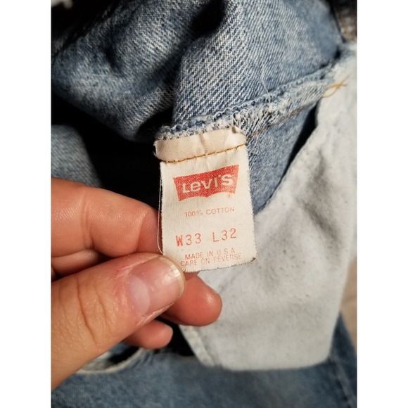 VTG Levis 550 Jeans Mens Fits 31x31 Tag 33x32 Blue USA Made Light Wash FADES - Picture 6 of 16